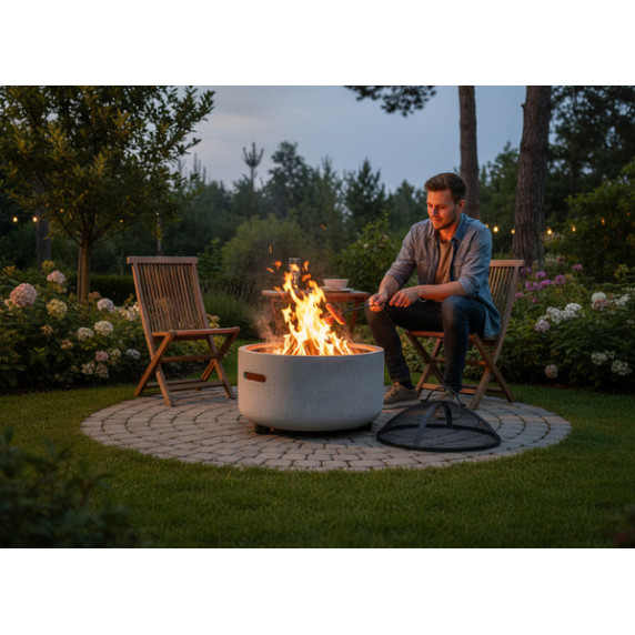 BBQ MEETING – Vrtno kurišče s pokrovom in pihalom, 43x43x38,5 cm