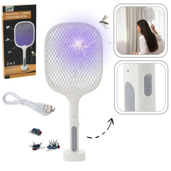 GARDEN LINE Elektromos rovarcsapda 2 az 1-ben 6 UV-diódával, USB-C