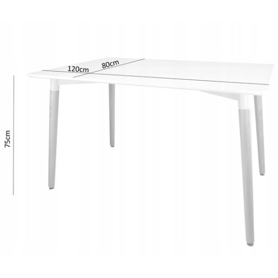 Moderna jedilna miza s črno ploščo in lesenimi nogami – FAT1149 – 120 × 80 cm