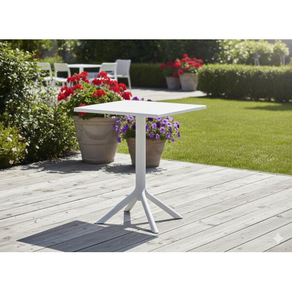 Vrtna miza 60 × 60 × 77,5 cm – GARDEN LINE – bela
