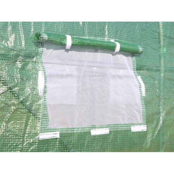 GARDEN LINE Vrtni rastlinjak s 3 segmenti 3 × 2 × 2 m, z vrati na tečajih – zelen