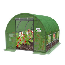 GARDEN LINE – Vrtni rastlinjak s 3 segmenti 3 × 2 × 2 m, z dodatno funkcijo prezračevanja – zelen - 