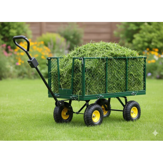 GARDEN LINE Cărucior de grădină multifuncțional XL 99 × 50 × 71 cm – verde