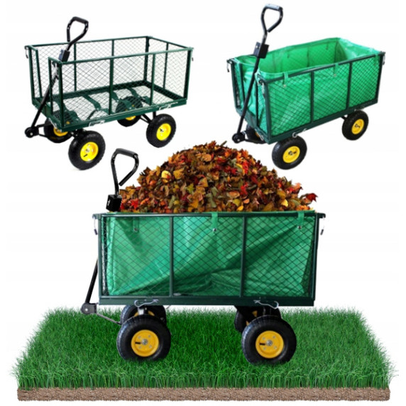 GARDEN LINE Cărucior de grădină multifuncțional XL 99 × 50 × 71 cm – verde