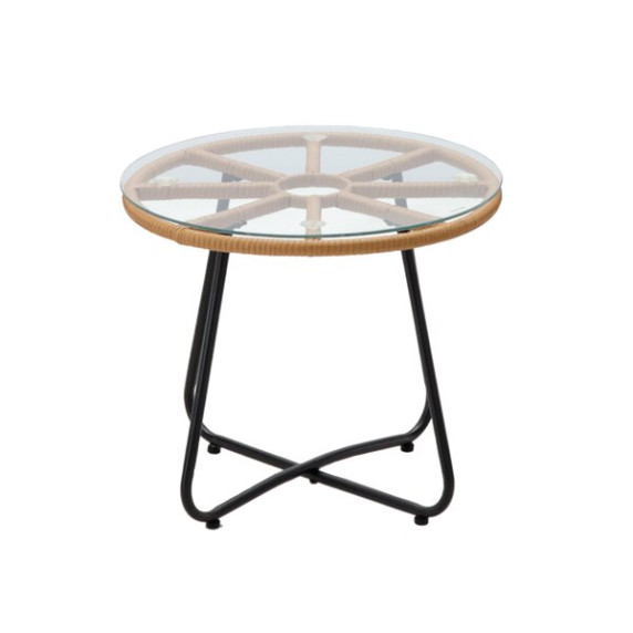 GARDEN LINE Vrtni ratan set – rjavi ratan, bež blazine