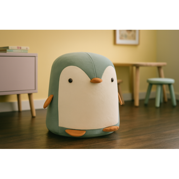 Tabure za otroke v obliki pingvina – moder