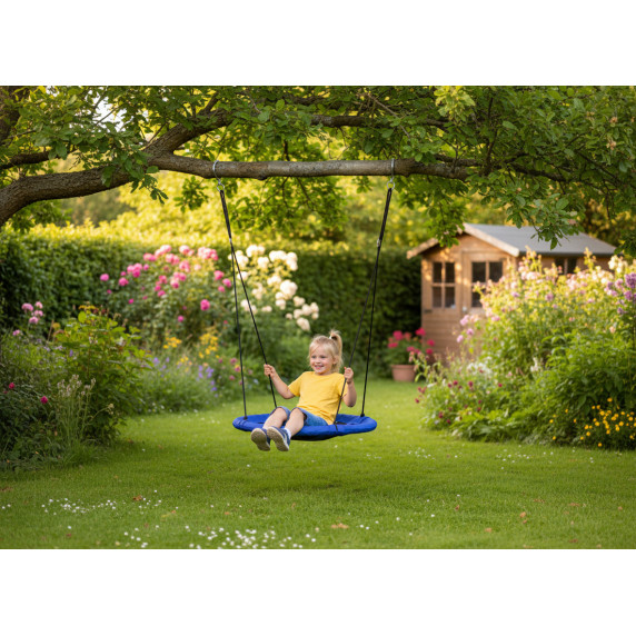GARDEN LINE Závesný hojdací kruh 100 cm - modrý