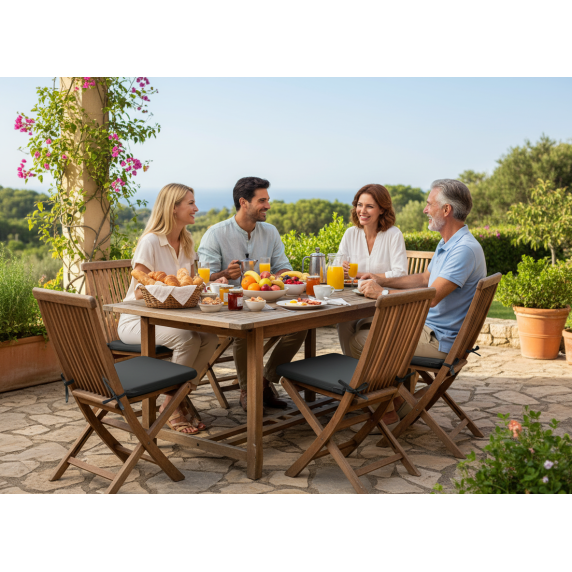 GARDEN LINE Blazina za stol, sedišče 40×40×3 cm PURE – Temnosiva