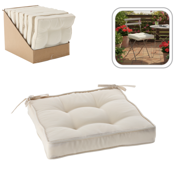GARDEN LINE Záhradný podsedák na stoličku, sedák 40x40x6 cm CUSH - Béžová
