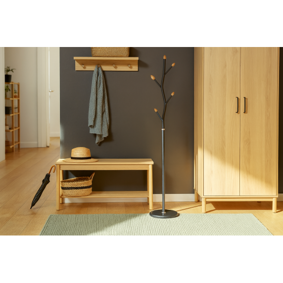 Stoječe obešalo za oblačila, 170 cm – črno