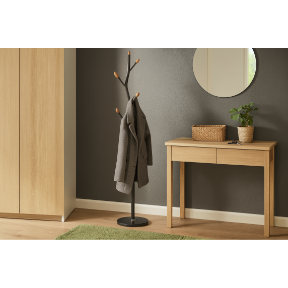 Stoječe obešalo za oblačila, 170 cm – črno