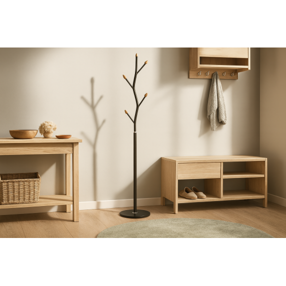 Stoječe obešalo za oblačila, 170 cm – črno