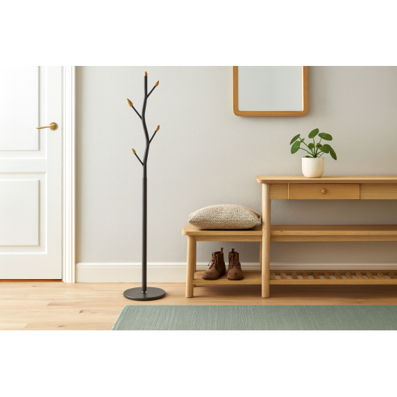 Stoječe obešalo za oblačila, 170 cm – črno