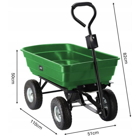 Garden Line Kétfunkciós kerti szállítókocsi – Zöld