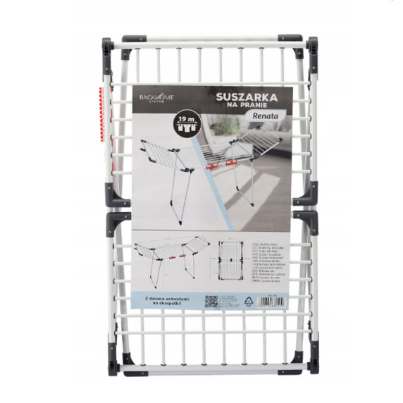 GARDEN LINE Ruhaszárító zoknitartóval 174x61x106 cm RENATA - Fehér