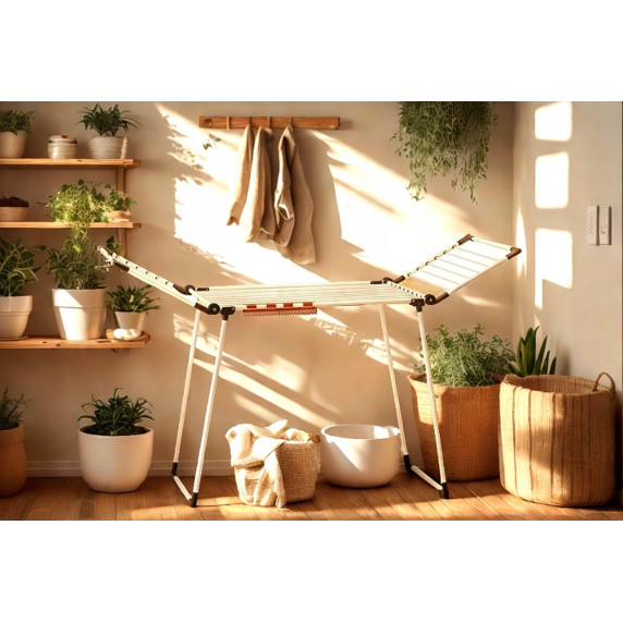 GARDEN LINE Ruhaszárító zoknitartóval 174x61x106 cm RENATA - Fehér