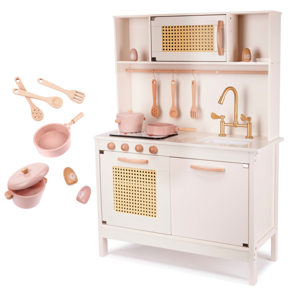 Fa játékkonyha kiegészítőkkel 100 cm RETRO BOHO - Bézs