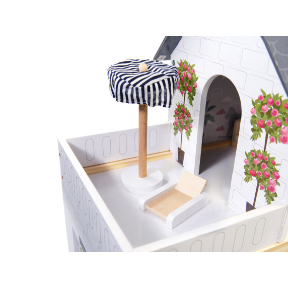 Fa babaház bútorokkal és LED világítással 78 cm RESIDENCE - Fehér