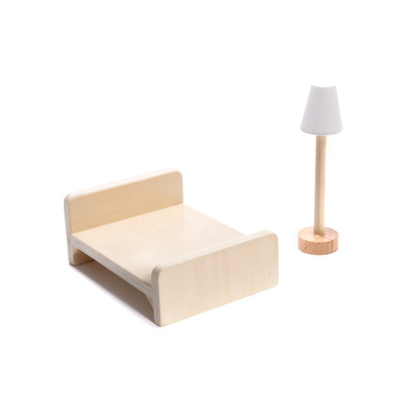 Fa babaház bútorokkal és LED világítással 78 cm RESIDENCE - Fehér