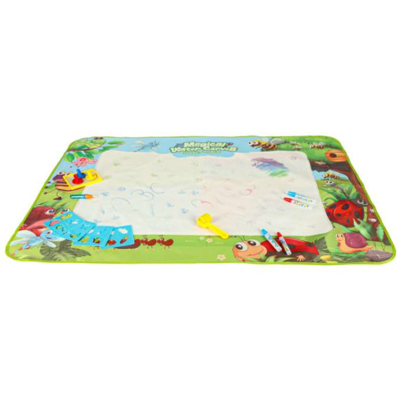 Mágikus vizes színező szőnyeg kiegészítőkkel – 120 × 90 cm (Rét / Vadvirágok téma)