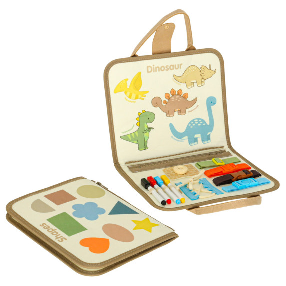 Montessori szenzoros manipulációs táska – Dinoszauruszos