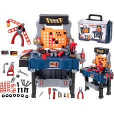 Gyerek barkácsasztal szerszámokkal, bőröndben 65 részes MOBILE TOOL TABLE - 