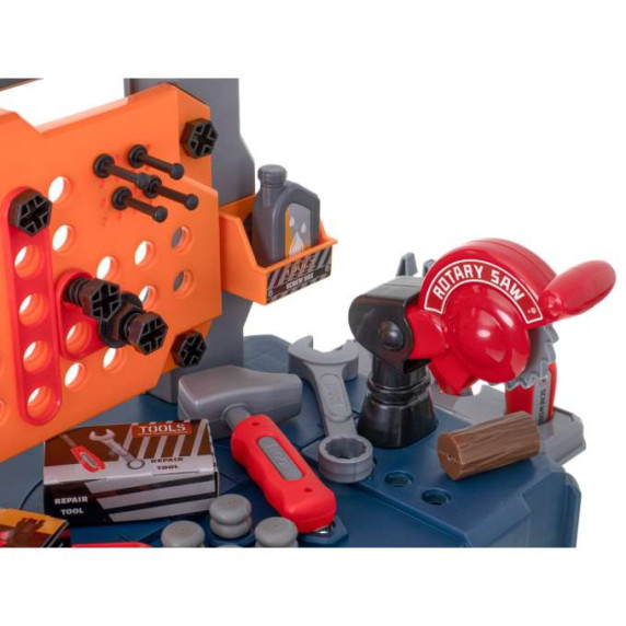 Gyerek barkácsasztal szerszámokkal, bőröndben 65 részes MOBILE TOOL TABLE