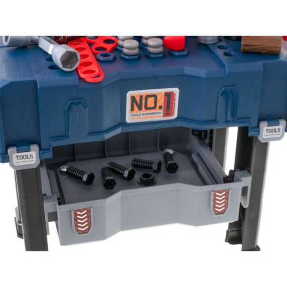 Gyerek barkácsasztal szerszámokkal, bőröndben 65 részes MOBILE TOOL TABLE
