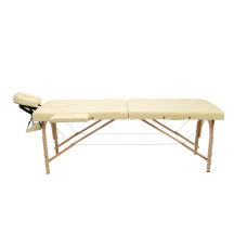INLEA Masă de masaj pliabilă Spa Nest, cu două părți și picioare din lemn, model IN16-0004 - bej - 
