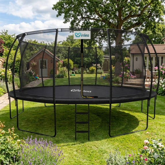 INLEA ULTIMATE Jump Trambulina 500 cm cu plasă de protecție internă - negru