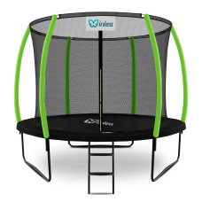 INLEA ULTIMATE Jump trampolin z notranjo zaščitno mrežo 305 cm - črna/svetlo zelena - 