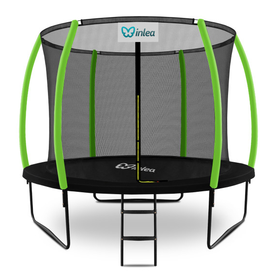 INLEA ULTIMATE Jump trampolin z notranjo zaščitno mrežo 305 cm - črna/svetlo zelena