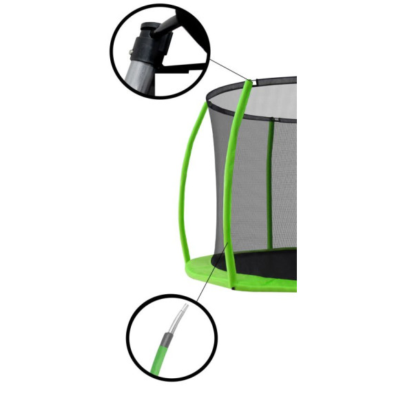INLEA ULTIMATE Jump Trampolin 305 cm z notranjo zaščitno mrežo – svetlo zelena