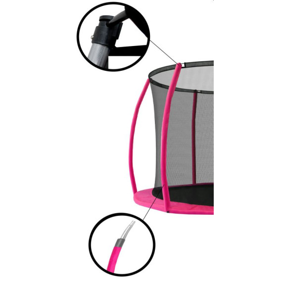 INLEA ULTIMATE Jump Trampolin 366 cm z notranjo zaščitno mrežo – roza