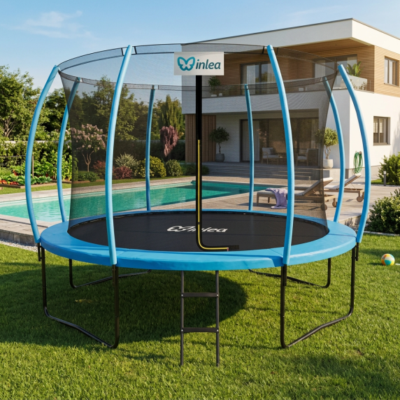 INLEA ULTIMATE Jump Trambulin belső védőhálóval 366 cm - világoskék