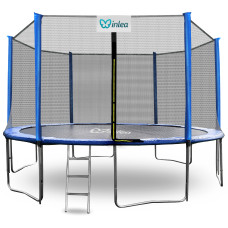INLEA PREMIUM Jump Trambulină 400 cm cu plasă de siguranță exterioară – albastru - 