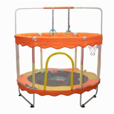 INLEA Trambulină pentru copii JumpPlay 152 cm cu plasă de protecție și accesorii – portocaliu - 