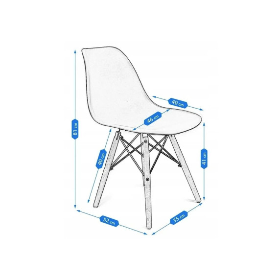 INLEA Blagovaonska stolica 4 kom VIVO – tirkizna