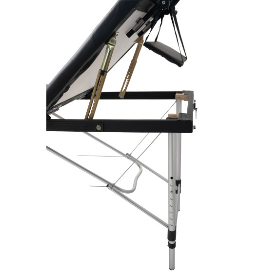 INLEA Összecsukható masszázságy háromrészes, alumínium lábakkal Relax Pro - Fekete