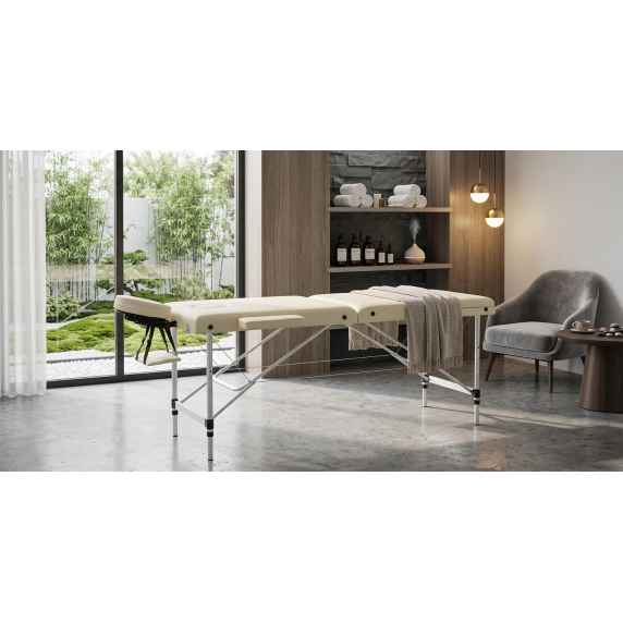 Masă de masaj INLEA Relax Pro, din trei părți și placată cu aluminiu IN16-0013 BEJ