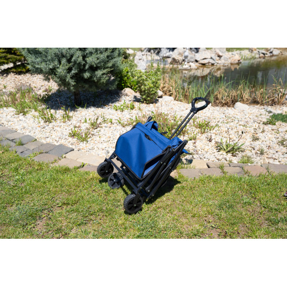 INLEA Cărucior pliabil pentru plajă și camping TRAX LITE cu roți de 5 inch – albastru