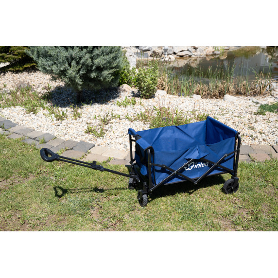 INLEA Cărucior pliabil pentru plajă și camping TRAX LITE cu roți de 5 inch – albastru