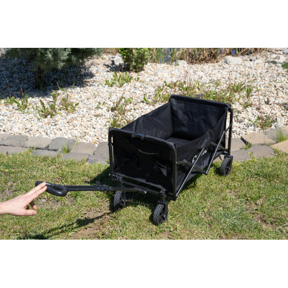 INLEA Cărucior pliabil pentru plajă și camping TRAX LITE cu roți de 5 inci – negru