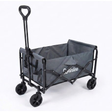 INLEA Cărucior pliabil pentru plajă și camping TRAX LITE cu roți de 5 inch – gri - 
