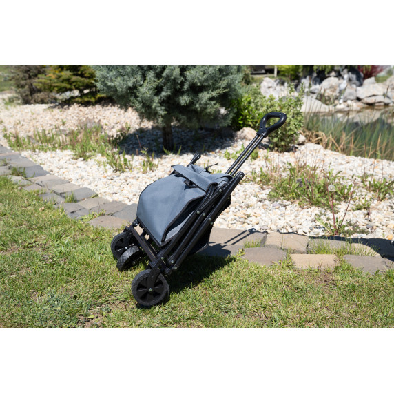 INLEA Cărucior pliabil pentru plajă și camping TRAX LITE cu roți de 5 inch – gri