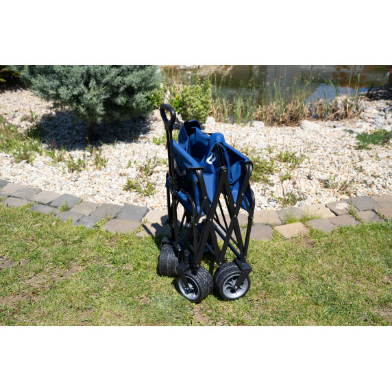 INLEA Cărucior pliabil pentru plajă și camping TRAX PRO cu roți de 8 inch – albastru
