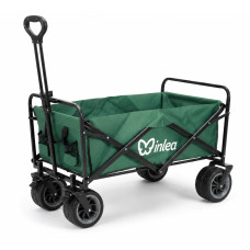 INLEA Cărucior pliabil pentru plajă și camping TRAX PRO cu roți de 8 inch – verde - 