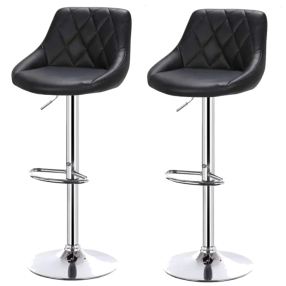 INLEA Scaun de bar, set de 2 bucăți BELLO – negru