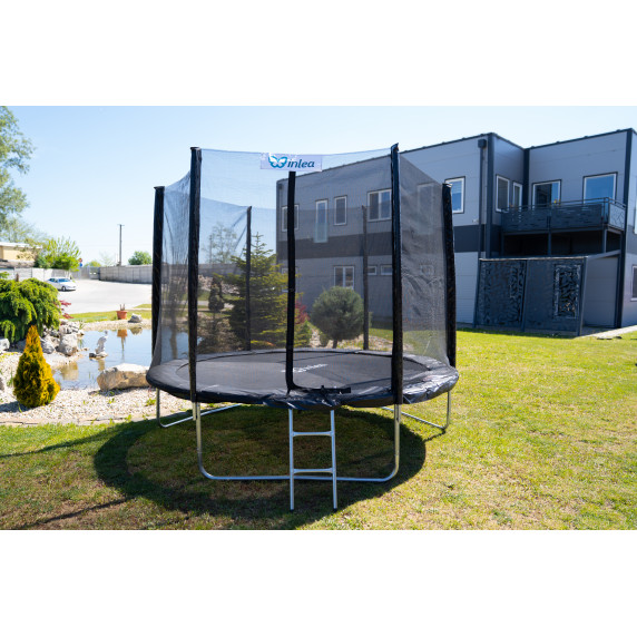 INLEA PREMIUM Jump Trambulină 305 cm cu plasă de siguranță exterioară – negru