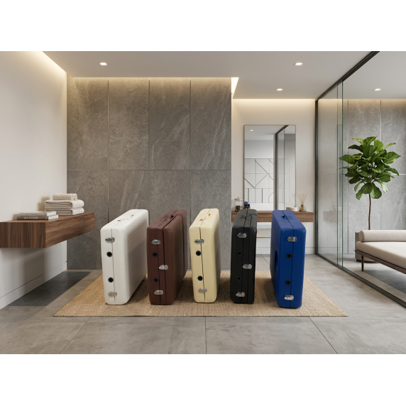 INLEA Masă de masaj cu depozitare Spa Nest Pro, din trei părți și lemn nohami IN16-0007 NEGRU